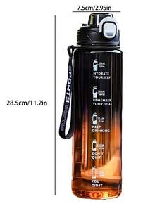 SHEIN زجاجة مياه شفافة ملونة مع مقياس للرياضة والأنشطة الخارجية والترفيه، مناسبة للياقة البدنية والأنشطة الخارجية