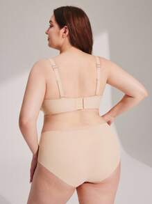 LUVLETTE Plus Dream Curve Air Smooth Full Coverage Basic Minimizer Áo ngực SizeFreedom - Màu be - Xem 7