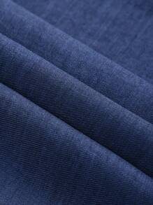 SHEIN PETITE 2pcs Women Casual Solid V-Neck Drop Shoulder Top And Floral Print Pants Set - Navy Blue - View 5