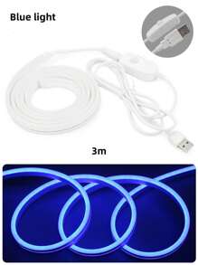 1 Roll Of 0.5/1/2/3/5m USB 5V Flexible Neon Light Strip, Solid Color Button Switch LED Strip Light, Suitable For Bedroom, Living Room, Bathroom, Party And Outdoor DIY Decoration - USB - View 18