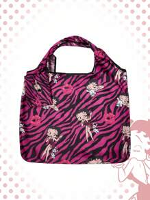 Betty Boop | ROMWE Bolso de tote plegable de gran capacidad con monedero, bolsa de compras portátil, bolsa de gimnasio - Multicolor - Ver 5