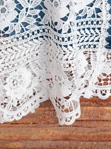 EMERY ROSE معطف نسائي كبير الحجم بدون أكمام مزخرف بالدانتيل، مناسب للخريف والصيف