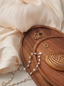 1pc Walnut Tray, Multifunctional Asymmetrical Oval Shape Wooden Tray, Dinner Tray,Necklaces,Ring Dish, Key Bowl,Decorative Plate,Jewelry Trays For Women. For Kitchen, Dining Room, Bedroom, Christmas Gifts - Brown - View 10