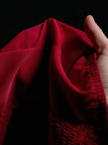 SHEIN ICON 女式纯色拉链挂脖系带绒面革背心红色束身衣上衣红色上衣女式束身衣上衣女式系带束身衣上衣红色上衣秋季女式服装婚礼宾客礼服女式 - 棕色 - 查看 8