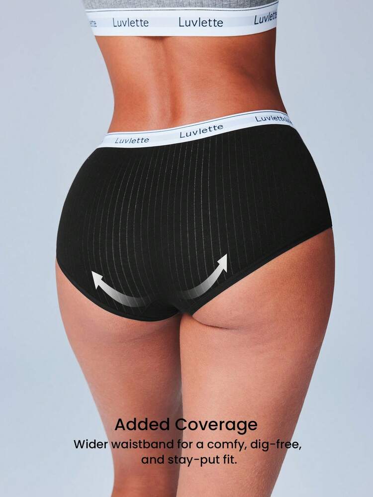 3-Pack Cotton High Waist Boyshorts Women Underwear LingerieAsOuterwear Panties Set
