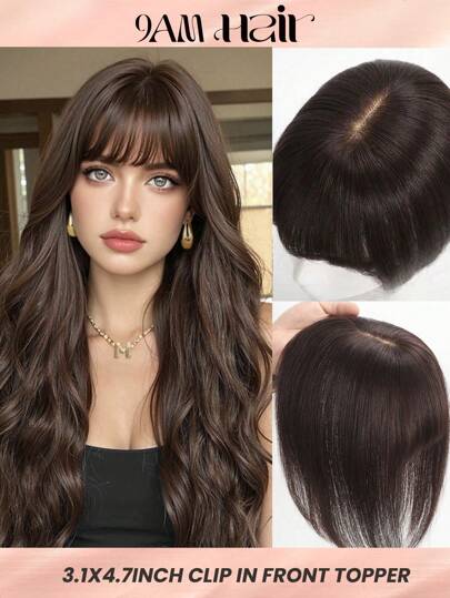 Silk Base Virgin Colored Human Hair Topper Chocolate Brown Top Hairpiece Straight Toppers Natural Black Brown Hair Clips In Hairpieces For Women 8 X 12 CM Toppers Without Sideburns