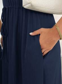 SHEIN Essnce Robe d'été pour femmes grandes tailles, robe à manches courtes, robe noire, vêtements décontractés pour femmes, robes d'été pour femmes, robe de vacances