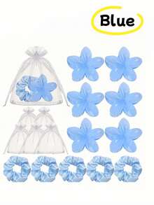 Set de 3/15 piezas de regalos para despedida de soltera, regalos de propuesta para damas de honor, que incluye pinzas para el cabello con flores, diademas de satén, bolsas de organza, adecuado para bodas, propuestas, cumpleaños, despedidas de soltera y regalos de aniversario - Multicolor - Ver 10