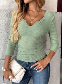 INAWLY 女士短袖t恤,v領設計