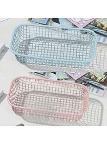 1/2 piezas de cesta de almacenamiento de hierro con estilo Ins de color crema, organizador de escritorio simple para maquillaje, almacenamiento de suministros de oficina, de regreso a la escuela, artículos de boda, decoraciones florales, cosas de casa, mesa, decoraciones para el hogar, organización y almacenamiento del hogar, decoración de habitación, decoración de dormitorio