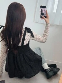 FRIFUL 女士夏季服装打结肩部荷叶边下摆吊带背心，适合音乐会