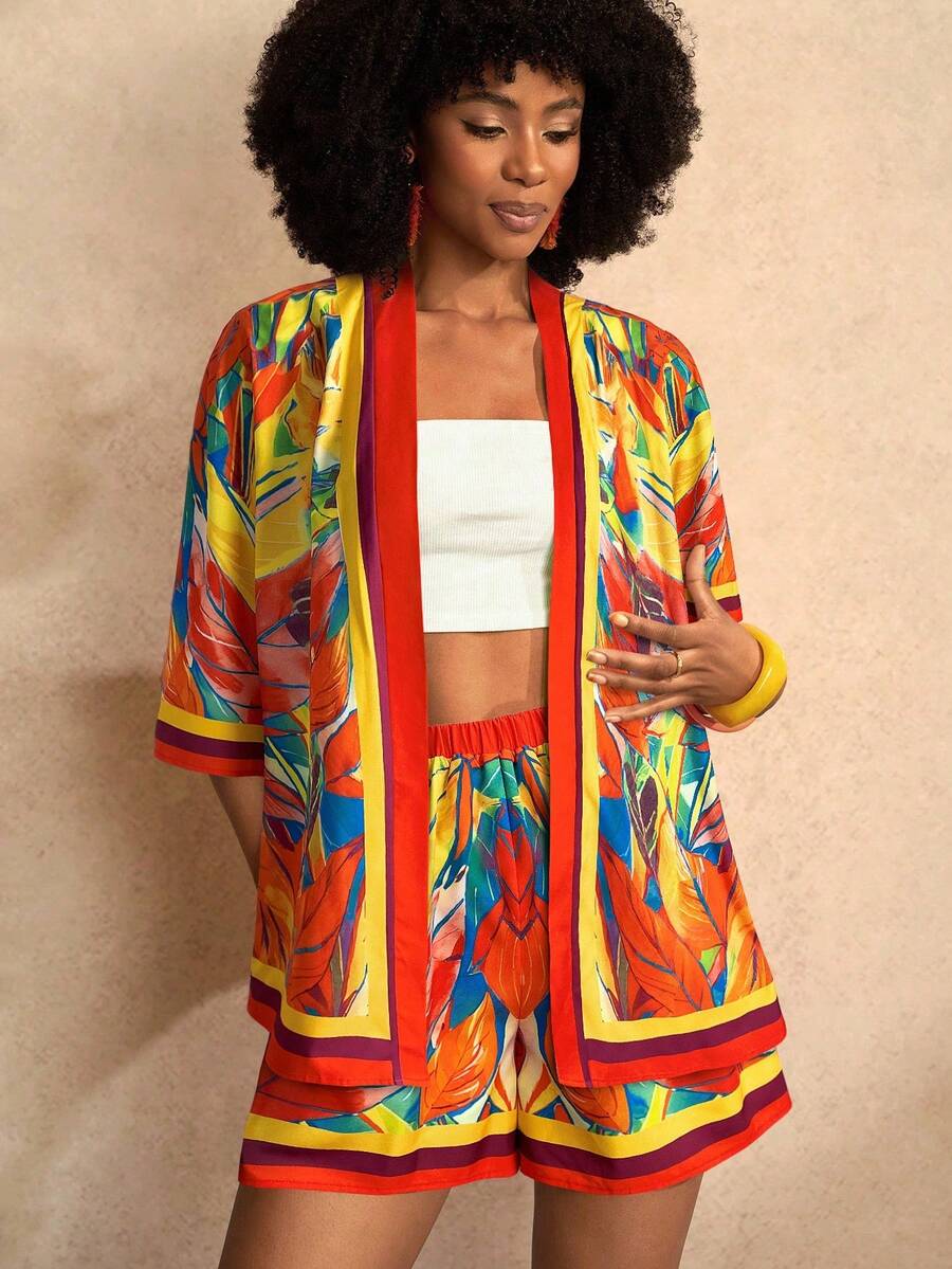 Zivah Lễ hội âm nhạc mới mùa xuân/hè, lễ Phục sinh, miền Tây, du mục, bohemian, trang phục thường ngày phong cách Nashville, thích hợp cho tiệc sinh nhật, tốt nghiệp, trang phục sinh viên, trang phục thường ngày, kỳ nghỉ, du lịch du thuyền, bãi biển, tắm nắng, khu nghỉ dưỡng giải trí, bãi biển, bộ đồ in họa tiết cho nữ - trái cam - Xem 1