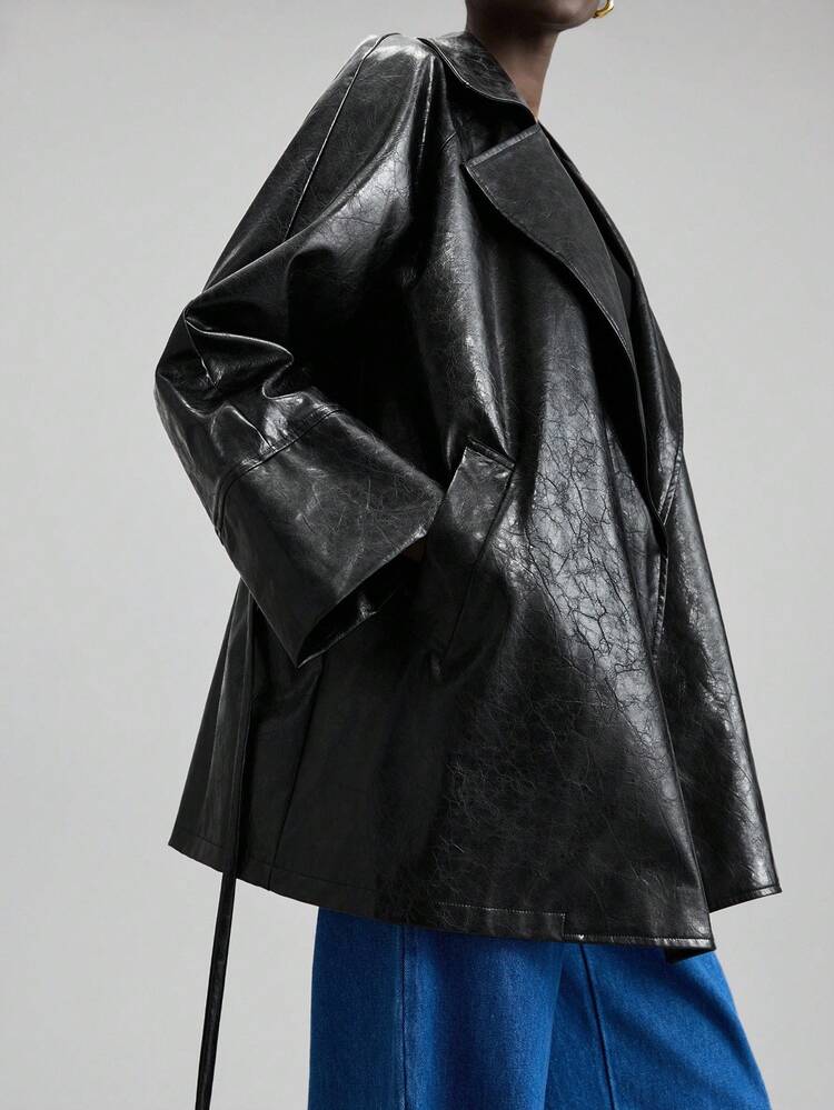 2025 New Women's Apparel Autumn/Winter All Season Wear Winter Back To School Looks For Women, Halloween & Christmas, Women's Teacher Attire, Casual Outings, Night Out, Wedding Guest, Church Attire, Business Casual Women's Business Casual Chic Commuter Black Belted Jacket