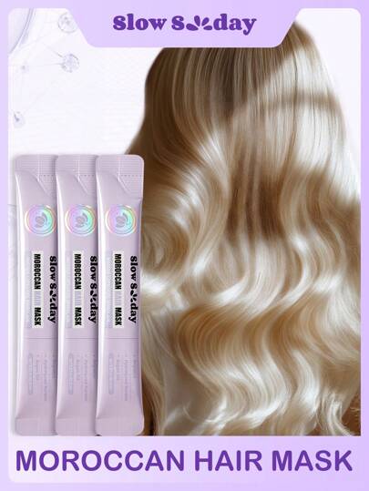 Slow Sunday Moroccan Hair Mask, Moroccan, Anti-Frizz, Nourishing, Keep Hair Soft And Shiny Booster, Suitable For All Hair Types, Good Choice For Wedding, Vacation, Beach, Travel EssentialsEaster Gifts, Suitable For Summer Hair Care