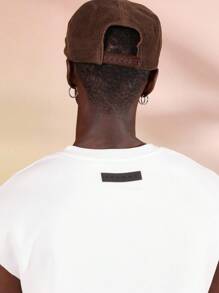 SUMWON 无袖 V 领磨边夏季背心运动短款毛边肌肉 T 恤基本款基本款健身健身房休闲都市运动 - 白色 - 查看 4