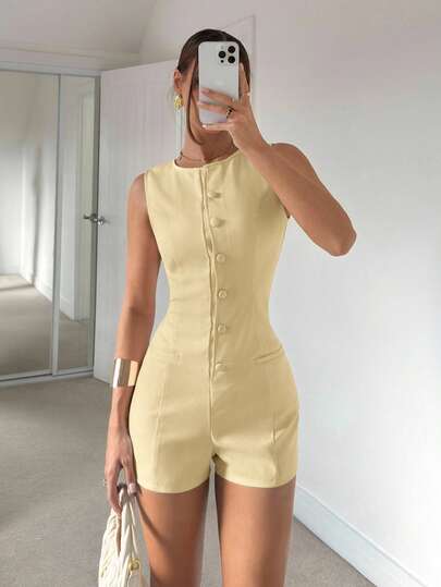 Siren Gaze Mono sin mangas de unicolor, nuevo para el verano