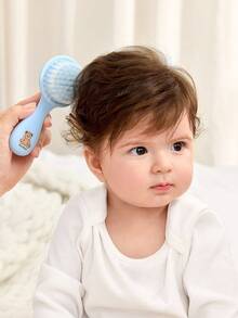 Cozy Pixies 2pcs/Set Baby Newborn Care Tools, Blue Bear & Polka Dot Design Comb & Brush