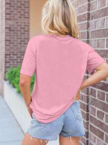 ReShift 大码女款米兰意大利标语字母印花T恤短袖休闲上衣女款夏季图案T恤