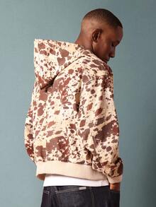SUMWON Áo khoác bomber cotton twill họa tiết da bò có mũ trùm đầu thời trang thu đông thường ngày họa tiết động vật áo khoác ngoài cỡ lớn - Nhiều màu - Xem 3
