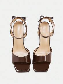 CUCCOO CURVES Women's Plus Size Wide Fit Sandals, Simple Open Toe Bow Decor, Suitable For Summer Outing, Vacation And Daily Wear For Christmas - Coffee Brown - View 5