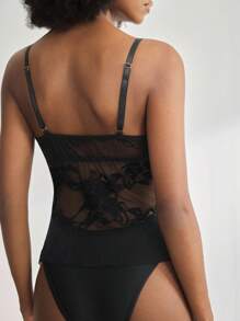 Moonlight&Mama Maternity Floral Lace Fashion Camisole For Feeding Mothers - Black - View 3
