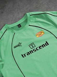 PAVTROS 男士字母印花圆领短袖休闲T恤抽绳腰短裤运动套装男绿色短套装男绿色出装超越短套装两件套短套装男夏季套装