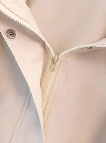 GlowEve CURVE Plus Size Women's Solid Color Long Sleeve Zip Front Drawstring Hooded Jacket Fall Winter Cloth For Women Autumn