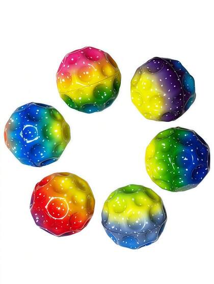 Zazumi 1 pieza Pelota saltarina de 2.6 pulgadas de Moonstone con patrón de cristal transparente, juguete de escritorio para aliviar el estrés, favor de fiesta, artículo de colección, relleno de calcetín navideño, regalo de cumpleaños