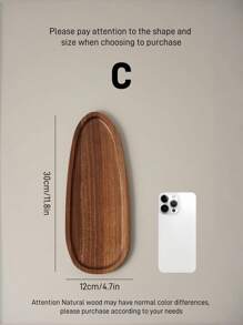 1pc Walnut Tray, Multifunctional Asymmetrical Oval Shape Wooden Tray, Dinner Tray,Necklaces,Ring Dish, Key Bowl,Decorative Plate,Jewelry Trays For Women. For Kitchen, Dining Room, Bedroom, Christmas Gifts - Brown - View 14