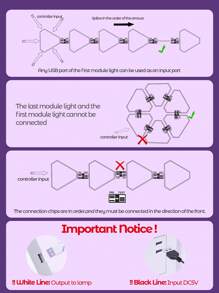 Teckwe 12颗装智能RGB三角形LED灯，可连接自己想要的DIY造型，随音乐同步闪烁节奏，是卧室客厅游戏室完美的家居装饰、派对和礼物 - 白色 - 查看 6