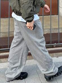 DAZY 男士保暖内衬字母刺绣运动裤，秋冬男士慢跑裤