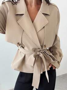 Firerie Women Trench Coats,Graduation,Teacher Outfits For Women,Back To School In Fall/Winter - Apricot - View 5