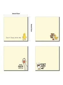 SHEIN 4 tờ giấy nhớ hình chú vịt ngộ nghĩnh 3x3 inch 50 tờ giấy nhớ văn phòng ngộ nghĩnh có keo dán giấy nhớ ngộ nghĩnh cho trường học, văn phòng, đồ dùng gia đình, học sinh, giáo viên, quà tặng, đồ dùng học tập, trở lại trường - A - Xem 16