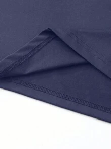SHEIN Vacaura Áo thun tay ngắn màu trơn dành cho thiếu niên/bé trai, thích hợp mặc hàng ngày, thiết kế màu trơn, cổ tròn cổ điển, mềm mại và thoải mái - Nhiều màu - Xem 5