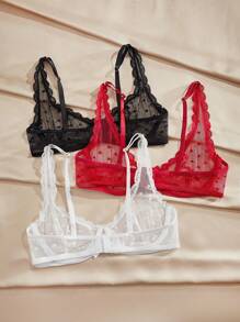 Charlaine 女士优雅性感纯色蕾丝文胸 - 彩色 - 查看 2