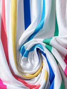 Zelara Plus Size Women Colorful Striped Round Neck Short Sleeve Pocket Casual Dress Summer Outfits For Women Graduation Dress Summer Outfits For Women Vacation Outfits Women