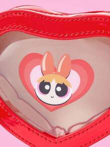 THE POWERPUFF GIRLS X SHEIN 花朵图案时尚便携手持可爱大容量零钱包 - 紅色 - 查看 5