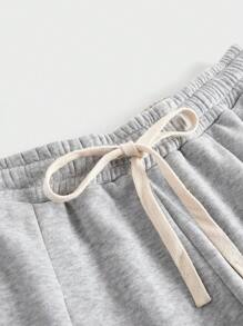 EASEVO Plus Size Men's Long Gray Knit Casual Sweatpants - Grey - View 4