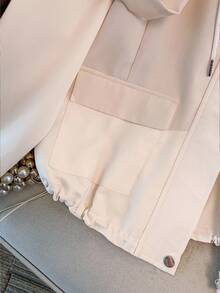 GlowEve CURVE Plus Size Women's Solid Color Long Sleeve Zip Front Drawstring Hooded Jacket Fall Winter Cloth For Women Autumn