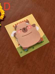 Set de 4 notas adhesivas con forma de topillo de agua, almohadillas de notas con forma de capibara con fuerte adhesivo, diseño de dibujos animados y alto atractivo visual para estudiantes - Multicolor - Ver 14