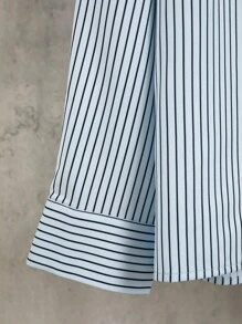 Manfinity Dauomo Casual Fashion Men's Striped Single-Breasted Pocket Shirt - Baby Blue - View 5