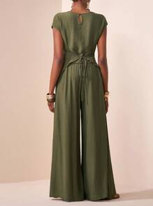 Zivah Kỳ nghỉ giải trí mùa xuân và mùa hè mới 2025, dã ngoại hàng ngày, trang phục đa năng, thanh lịch, du lịch du thuyền, bên bờ biển, bãi biển, kỳ nghỉ, tắm nắng, phong cách trực tuyến phổ biến, cổ tròn nhỏ, gấu áo chồng lên nhau, không rõ ràng - xanh quân đội - Xem 3