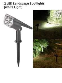 二合一太阳能LED聚光灯，户外超亮多色景观灯，适用于树木、庭院、花园、别墅装饰、路径照明 - 黑色 - 查看 16