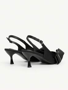 CUCCOO CHICEST 女士尖头小猫跟高跟鞋，蝴蝶结装饰，优雅甜美浪漫百搭时尚舒适鞋，适合哥特式、经典黑色、正式场合、派对、工作场所、婚礼、节日 - 黑色 - 查看 10