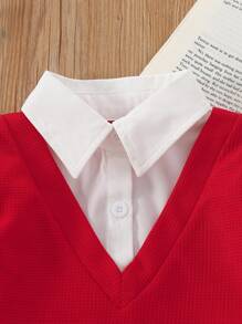 2pcs Baby Girls' Casual Red Long Sleeve Top And Denim Pants Set Cherry Baby Outfit Baby Girl Outfit Toddler Girl Outfit Cherry Jeans Outfit Baby Jeans Set Baby Girl Outfit Set Toddler Girl Clothes Baby Girl Jeans Outfit Baby Girl Clothes Baby Jeans Outfit Red Baby Outfit Fall Winter - Red - View 4