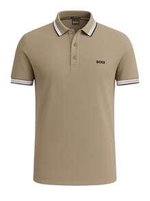 Hugo Boss Áo thun nam cổ polo tay ngắn kẻ sọc thường ngày - 338 Màu nhạt/Màu pastel - Xem 4