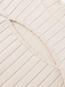 Sparklyn Camiseta casual de manga larga con cuello alto y unicolor acanalado para adolescentes, verano - Caqui - Ver 7