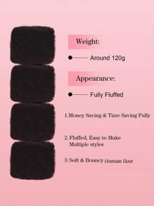 Boho Braids 4pcs Afro Kinky Bulk Human Hair Extensions 8-16 Inch Brazilian Remy Human Hair For Dreadlocks Braiding Hair Natural Black Color Perfect For Men & Women - Natural Black - View 3