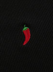 INAWLY 女式辣椒刺绣装饰圆领背心