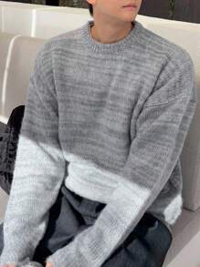 DAZY Multi-Color Textured Jacquard Knit Sweater For Men, Autumn - Multicolor - View 1